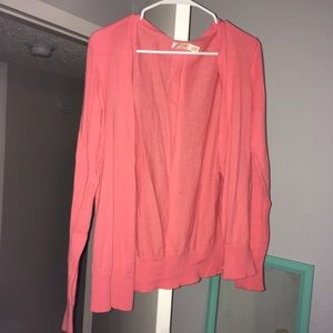 Coral Pink Cardigan Light Sweater